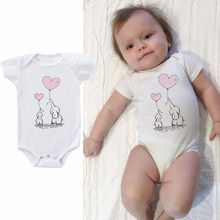 Cute Elephant Baby Clothes Cotton Newborn Baby Girl Boy Short Sleeve Romper Summer Baby Clothing 0-24M 2024 - buy cheap