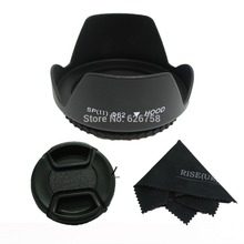 62MM flower lens hood+snap-on front lens cap+black cloth for canon nikon pentax sony camera 2024 - buy cheap