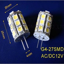 Alta qualidade 27SMD 5050 3 chips de LED AC/DC12V G4 lâmpadas (frete grátis 5 pçs/lote) 2024 - compre barato
