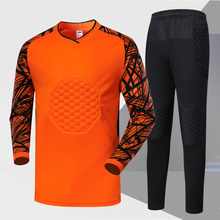 Conjunto de goleiro de futebol, camiseta esportiva masculina de secagem rápida, esponja, equipamento de treino 2024 - compre barato