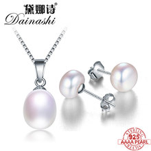 Dainashi Classic Pearl Jewelry Set Women Gift 925 Sterling Silver Natural Freshwater Pearl Pendant And Pearl Earrings Jewelry 2024 - buy cheap