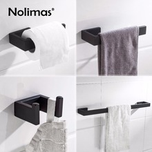 Matte Black SUS 304 Stainless Steel Bathroom Hardware Set Robe Hook Towel Bar Toilet Paper Holder Bathroom Accessories 2024 - buy cheap