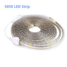 SMD 5050 AC 220V LED Strip Outdoor Waterproof 220V 5050 220 V LED Strip 220V SMD 5050 LED Strip Light 1M 2M 5M 10M 20M 25M 220V 2024 - buy cheap