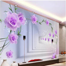 beibehang wallpaper for walls Modern fashion rose 3D stereo TV background wall papel de parede 2024 - buy cheap
