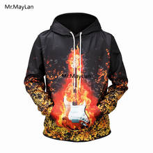 Burning Flame Music Guitar Hoodies 3D Print Women/Men Hipster Hip Hop Streetwear Pullovers Sweatshirts Hoodie Mens Tops Clothes 2024 - buy cheap