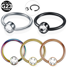 Piercing de titanio G23 para el tabique nasal, Piercing con bola plana de gema, Labret, labio, joyería para el cuerpo, 1 unidad, 16G 2024 - compra barato