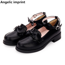 Zapatos de tacón bajo para mujer, calzado con estampado angelical, para cosplay de chica mori, lolita, Princesa, fiesta, 34-40 2024 - compra barato