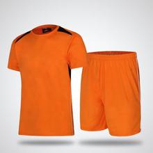 Европейские мужские футбольные тренировочные костюмы, летние дышащие футбольные майки + шорты, комплекты, футбольный спортивный костюм с коротким рукавом, Футбольная спортивная одежда 2024 - купить недорого