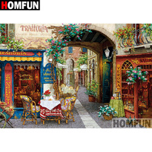 HOMFUN-pintura de diamante redondo/cuadrado completa, cuadro artesanal 5D, punto de cruz bordado de "ciudad escénica", decoración para el hogar, regalo A08747 2024 - compra barato