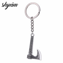 Skyrim Viking Mammen Odin Symbol Rune Horror Slavic Peru Axe Amulet Charm key chain Safety keychain For Men Gift 2024 - buy cheap
