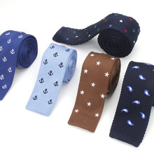 Men's Knit New Design Embroidered Knitted Ties For Men Fashion Necktie Gravata Star Wedding Pattern Cravate Knitting necktie 2024 - buy cheap