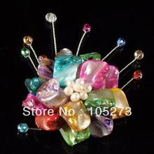 New Arriver Charming Women's Jewelry Natural Freshwater pearl Mixes Shell Flower Brooches Pendant Fashion Style Free Shipping 2024 - buy cheap