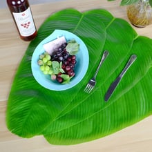 Hawaii Banana Table Mat Green Leaf Simulation Desktop Metope Adornment of Plants Artificial  Leaves Home Decoration Accessories 2024 - buy cheap