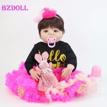 55cm Full Silicone Reborn Doll Like Real Girl Bonecas Vinyl Newborn Toddler Babies Bebe Bedtime Toy Birthday Gift 2024 - buy cheap