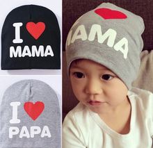 Spring Autumn Knitted Warm Beanie Cotton Baby Hat For Girls Toddler Baby Kids Boy I LOVE PAPA MAMA Print Baby Cap Children 2024 - buy cheap