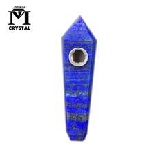 wholesale Natural stone Lapis Lazuli quartz Crystal Smoking Pipe + strainer quartz stone healing wand Free Shipping 2024 - buy cheap