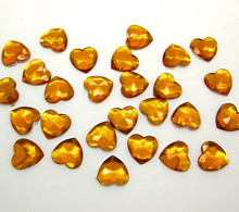 200Pcs Yellow Acrylic Heart Decoration Crafts Flatback Cabochon Scrapbooking Embellishments Beads Diy Accessories 2024 - buy cheap