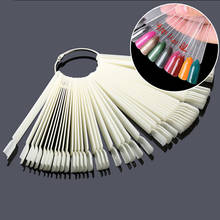 hengfangNail Art Display Swatch 50 Pieces Fan Shape Hoop Fake Nail Color Plate Card Beauty Salon Accessories 2024 - buy cheap