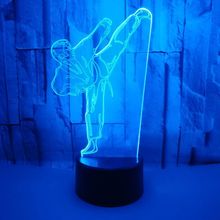 7 Color Change 3D LED Vision Gradient Karate Table Lamp USB Taekwondo Model 3D Night Lights Baby Bedroom Lighting Home Decor 2024 - buy cheap