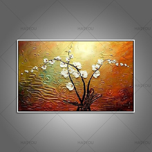 Hand-painted modern home decor room hall wall art picture white orchid flower thick colors palette knife oil painting on canvas 2024 - buy cheap