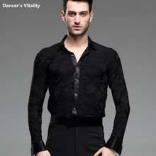 Traje de baile latino profesional para hombres, camisas de baile latino, traje de baile moderno de manga corta para adultos, S-XXL 2024 - compra barato