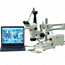 Trinocular Boom Stand Stereo Zoom Microscope-AmScope Supplies 2X-225X Trinocular Boom Stand Stereo Zoom Microscope + 5MP Camera 2024 - buy cheap