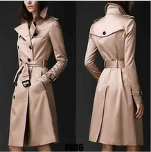 Fashion women trench coat double breasted turn down collar long sleeves coats windbreaker Slim casual Long trench streetwear 2024 - buy cheap