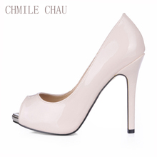 HMILE CHAU Sexy Party Pumps Women Peep Toe Stiletto High Heel Escarpins Femmes Sexy Fete Talon Haut Aiguille Bout Rond Ouvert T6 2024 - buy cheap