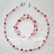 Novidade joias de pérola branca, vermelha, rosa, pepita de água doce, colar de pérola 4-6mm, modelador barroco, 18 ''8'', frete grátis 2024 - compre barato