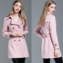 Trench coats womens 2020 spring autumn fashion double breasted slim trench coat female fashion long-sleeve outerwear plus size 2024 - buy cheap