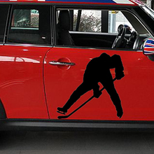 50cm x 50cm Ice Hockey Player Sports Car Sticker For Cars Door Side Truck Window Rear Windshield Vinyl Decal 8 Colors 2024 - buy cheap