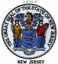 Sello del Estado de Nueva Jersey parche de bordado ancho de 3 "para la isla de Jersey/estado del jardín/fortuna 2024 - compra barato