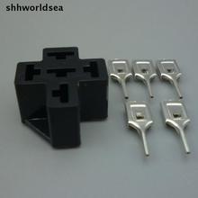 Shhworldsea-tomada para relé automotivo, 5 pinos, montagem pcb, para relés série, conector de relé automotivo, suporte para terminal de 6.3mm 2024 - compre barato