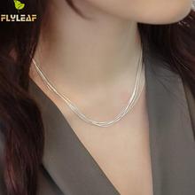 Collar de cadena de plata de ley 925 multicapa para mujer, estilo Simple, para prevenir alergias, joyería 2024 - compra barato