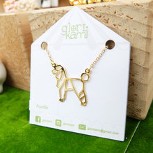 Trendy Gold Color Silver Color Poodle Necklace Women Origami Statement Pendant Pet Jewelry 2024 - buy cheap