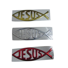 (50 pieces/lot) Wholesale 3D PVC JESUS Decals Stickers For car /truck /wall bumper stickers Car styling 2024 - buy cheap