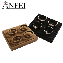 Anfei New Arrivals Bracelet/Watch Display Tray 4 Set Stand Holder With High Quality Fabric Jewelry Display Tray GD1211/GD1212 2024 - buy cheap