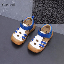 2022 summer new genuine leather children sandals boys beef tendon soft bottom sandals girls baby casual head wrapped beach shoes 2024 - buy cheap