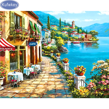 Diamond embroidery full drill Diamond mosaic nature Scenic seascape town 5d diy diamond painting Cross Stitch Rhinestone Pattern 2024 - buy cheap