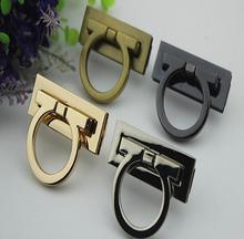 (10 PCS/lot) 4 color rectangle bag latch/lock hardware DIY craft accessories golden metal twist lock switch lock button 2024 - buy cheap