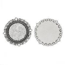 DoreenBeads Metal Embellishments Findings Round silver color Cabochon Settings(Fit 20mm Dia)Nickel Free 3.1cm x 3.1cm,30 PCs 2024 - buy cheap