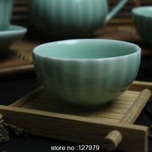 Longquan celadon-taza de té verde con luz de loto, té de porcelana, taza de viento de China, auténtico 2024 - compra barato