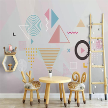 Decorative wallpaper  Nordic simple individual style abstract geometrical design mural TV background wall 2024 - buy cheap