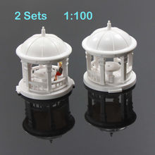 2 sets Pavilion Model Gloriette Chinese Construction Educational 1:100 1:150 1:75 TT N OO Scale 2024 - buy cheap