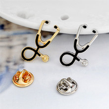 1pc Metal Medical Stethoscope Brooch Pin Button Badge Jewelery Tiny Pins For Doctors Nurse Student Coat Shirt Collar Lapel 2024 - buy cheap