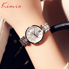 KIMIO Full Steel Women's Watches Luxury Rhinestone Bracelet Watch Waterproof Quartz Wristwatches Girls Dress Clock Montre Femme 2024 - buy cheap