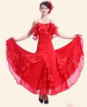 Vestido de baile barato de valsa plus size mq207, vestido para competição de salão de baile de valsa vermelha e preta para mulheres 2024 - compre barato