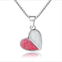 Mais recente moda feminina coração pingentes colar de jóias qualidade superior banhado a prata gargantilha colar para mulher bijou whe214 2024 - compre barato