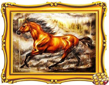 5D DIY-pintura de diamante de caballo, punto de cruz, bordado de diamantes de cristal, pegatinas redondas de pared, decoración del hogar, 45x35 2024 - compra barato