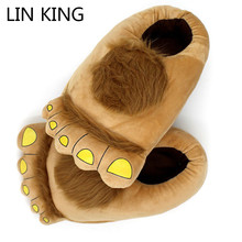 LIN KING-Zapatillas de casa de algodón para hombre y mujer, zapatos de interior de felpa, cómodos y cálidos, para el invierno 2024 - compra barato